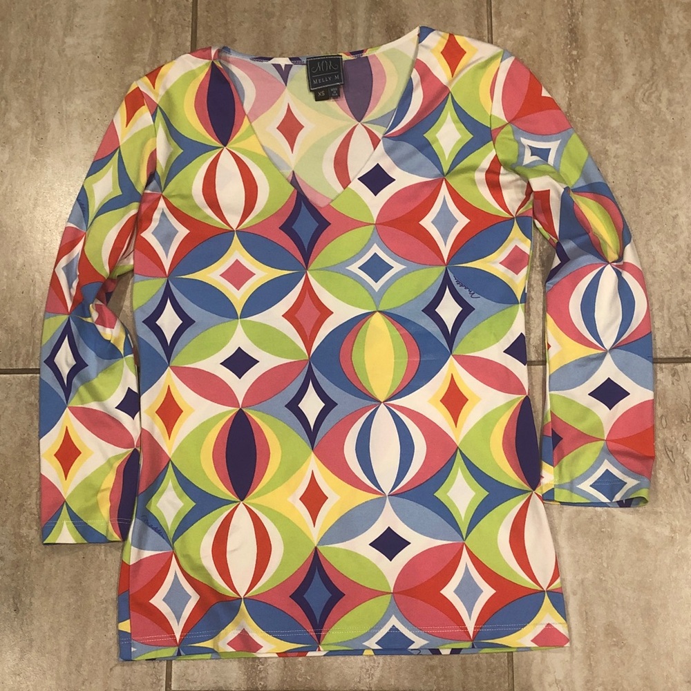 Melly M top geometric knit XS